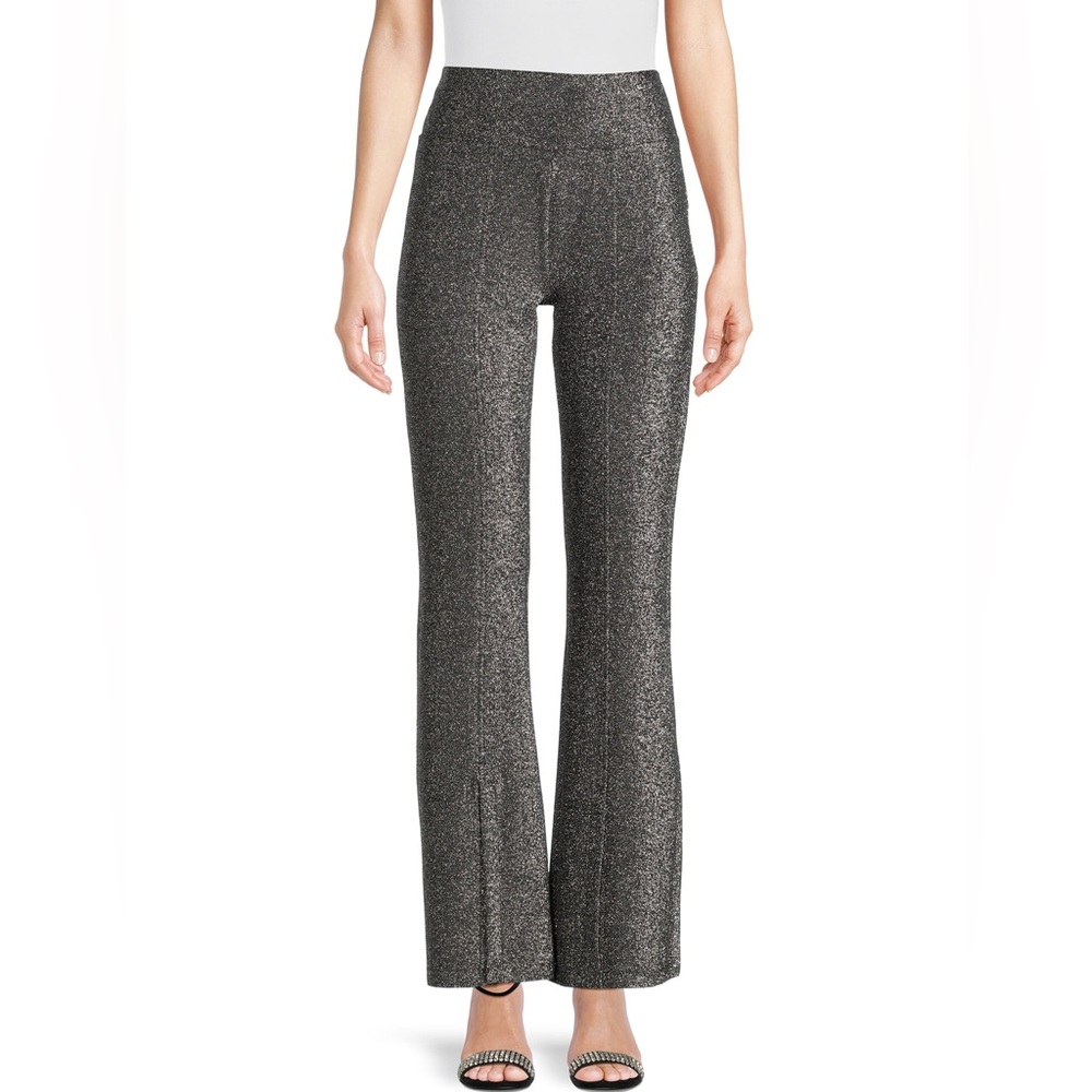 Madden NYC Brand Women’s Glitter Front Slit Flare Leg Pants Size XXXL